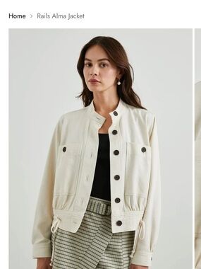 Rails Cream Utility Jacket with Button Front